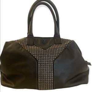 Yves Saint Laurent Black Chevre Leather Rock Stud Large Easy Y Bag